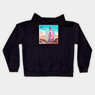 Abstract retro futuristic illustration Kids Hoodie